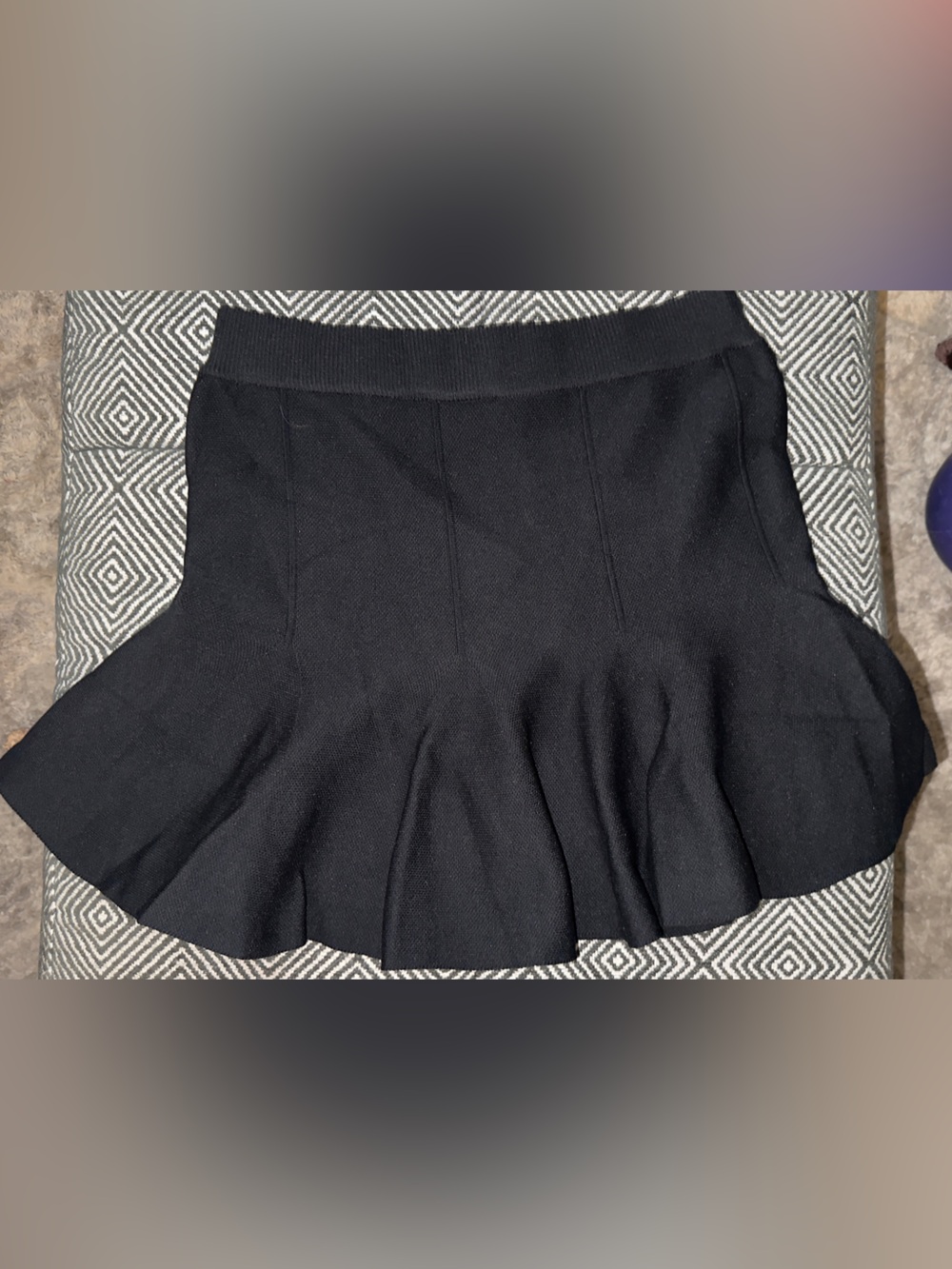 NWOT Galita Black Women's Pleated/Peplum Mini Skirt